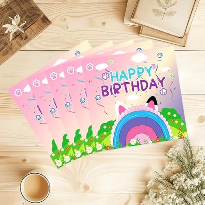 PACK OF 20 CARTOON CAT NAPKINS BIRTHDAY, 33 X 33 CM, HAPPY BIRTHDAY NAPKINS, RAINBOW, NAPKINS BIRTHDAY GIRL BOY, FOR BABY SHOWER DECORATION PAPER NAPKINS, CHILDREN'S BIRTHDAY DECORATION - Image 4